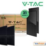 SET Φωτοβολταικό Πάνελ Mono 410W μαύρο 31 τεμαχίων 12.71kW  V-TAC 1151931 half-cells